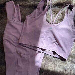 Lavender Sports Bra and Leggings Set